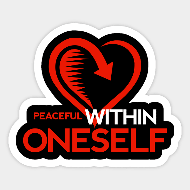 Peaceful Within Oneself Sticker by Curator Nation